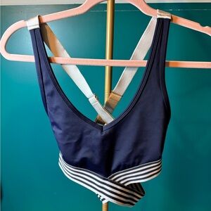 L’urv Navy Sports Bra with Adjustable Straps